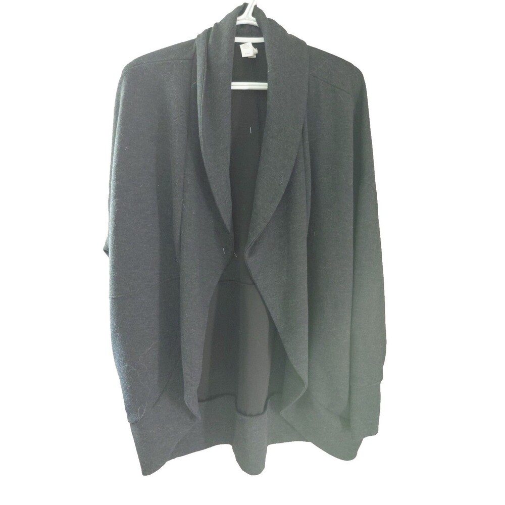 Yogalicious Black Scuba London Open Cardigan Pockets Women's Small EUC